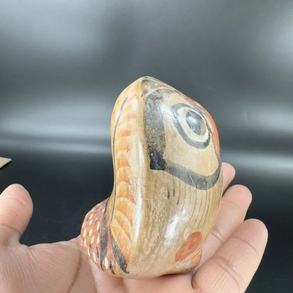 Mexico Pottery Bird Owl Whimsical Figurine‎ Decor Hand Painted Figure Vintage
